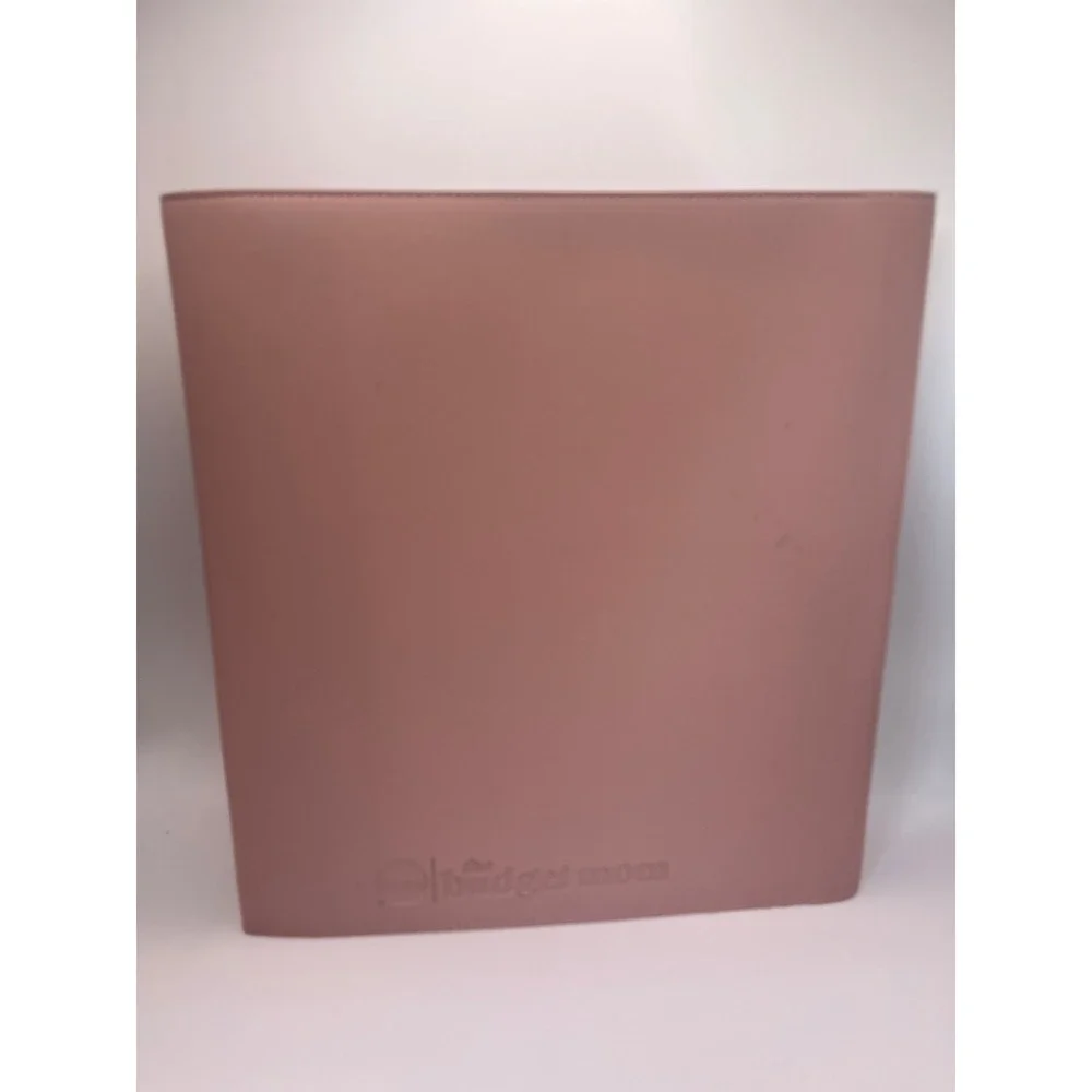 The Budget Mom Large Folio Pink  Blush Faux Leather Organizer Planner Cover
